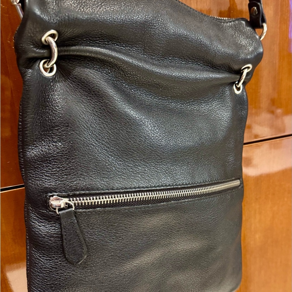 Black Leather Crossbody Bag